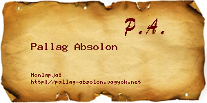 Pallag Absolon névjegykártya